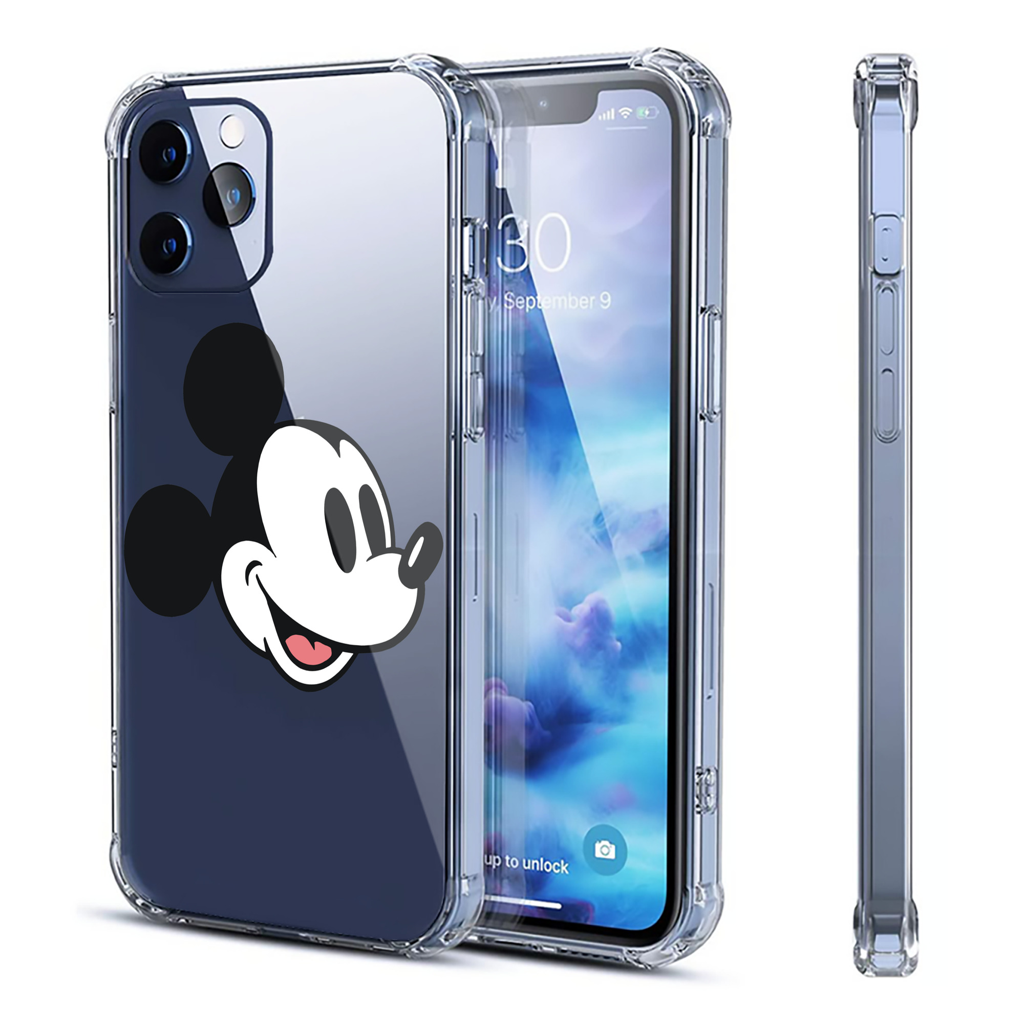 （画像用） ミッキーマウス Mickey Mouse 【iPhone 12シリーズ対応】透明スマホケース（クリアソフトケース）